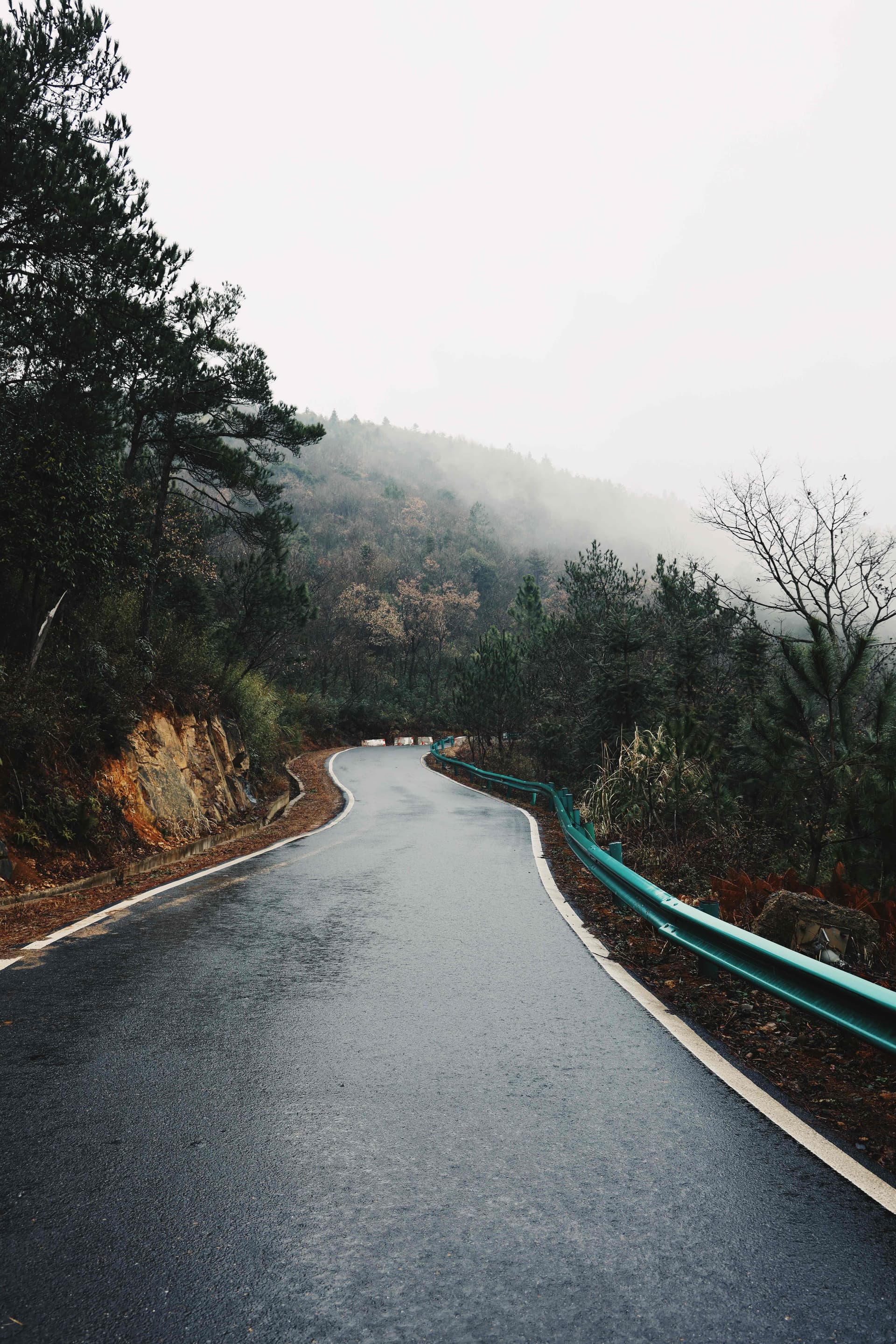 Strolling on the winding mountain road