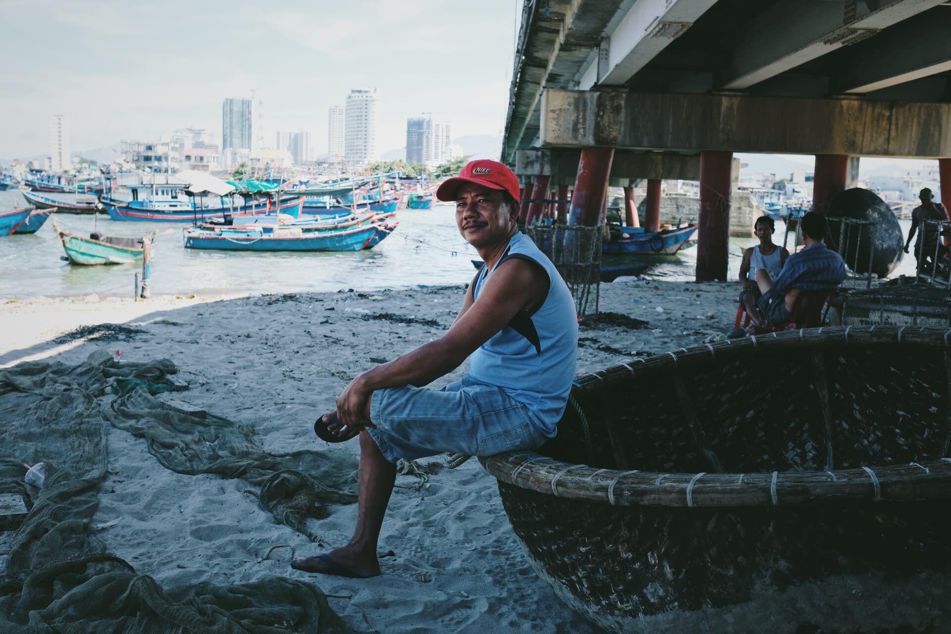 The Fisherman Resting by the Seaside